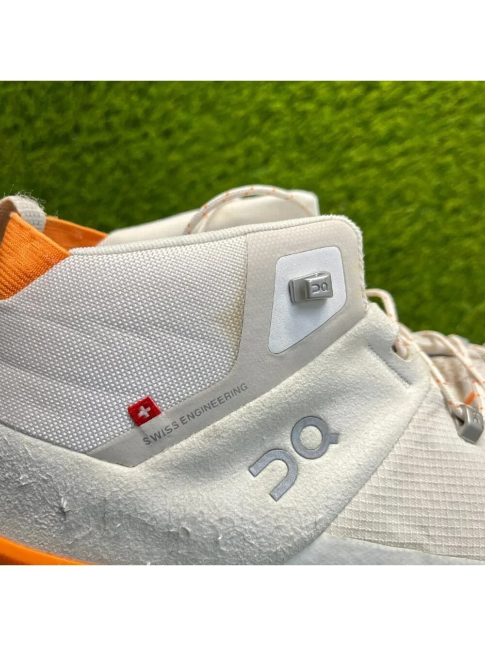 On CloudTrax Womens Size 9 Frost White Orange Athletic Walking Shoes Sneakers